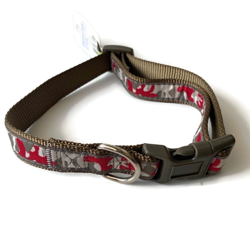 Grey Camo Dog Collar Sz Med Adjustable 14-20 inch.